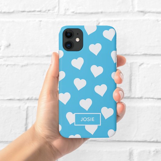 キュートな青いハートのスマホケース Case-Mate iPhoneケース