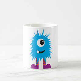 キュートな青い一つ目のモンスターのイラスト入りコーヒーマグ コーヒーマグカップ