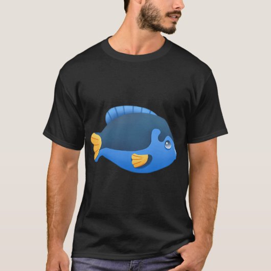キュートな青い魚 Tシャツ (正面)