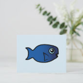 キュートな青のクロウダイ ポストカード (スタンド正面)