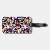 キュートな青キノコ真菌の庭のパターン ラゲッジタグ (裏面横)
