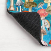 キュートな青ターコイズキノコ真菌パターン マウスパッド (コーナー)