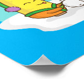 キュートな面白いクリスマスコーンビルド雪だるま ポスター (角)