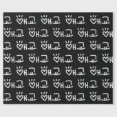 キュートな韓国語애교東経 |ハングル言語ラッピングパ ラッピングペーパー (フラット)