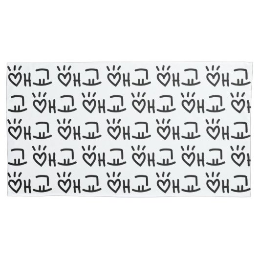 キュートな韓国語애교東経 |言語 枕カバー (正面左)