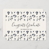 キュートな音符のパターン卒業 シーズンカード (正面/裏面)