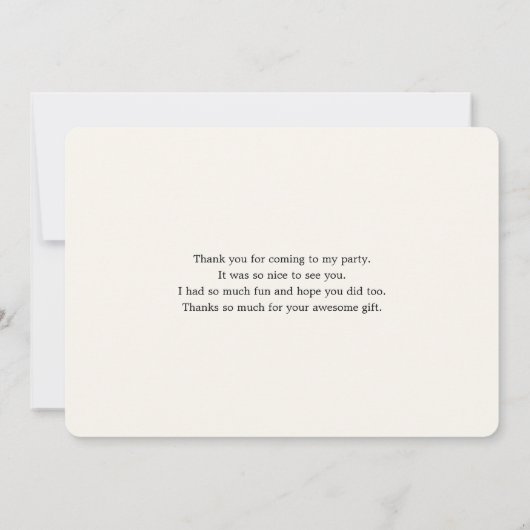 キュートな音符パターンありがとうありがとう サンキューカード (裏面)