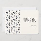 キュートな音符パターンありがとうありがとう サンキューカード (正面)