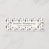 キュートな音符パターン スキニー名刺 (正面)