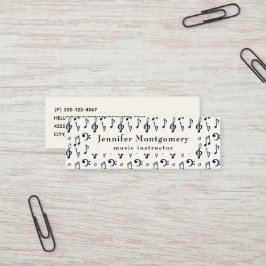 キュートな音符パターン スキニー名刺