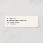 キュートな音符パターン スキニー名刺 (裏面)