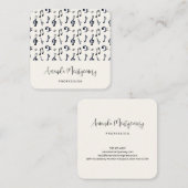 キュートな音符パターン スクエア名刺 (正面/裏面)