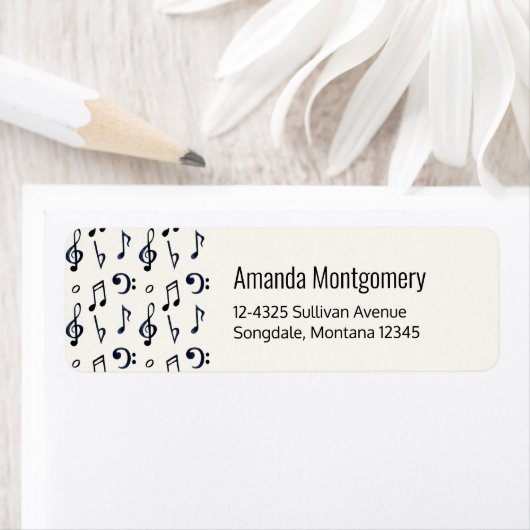 キュートな音符パターン ラベル (インサイチュ)