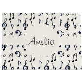 キュートな音符パターン ラージペーパーバッグ (裏面)