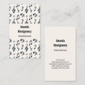 キュートな音符パターン 名刺 (正面/裏面)