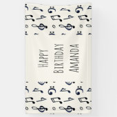 キュートな音符パターン 横断幕 (縦)