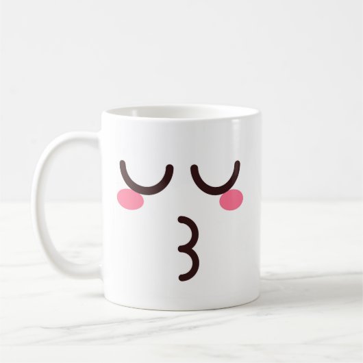 キュートな顔のマグカップ 4 コーヒーマグカップ (左)