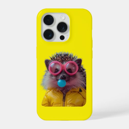 キュートな風船ガムハリネズミ Be Kind イエロー スマートフォンケース iPhoneケース (裏面)