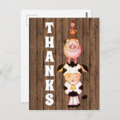 キュートな飼育動物オンバーンウッド感謝していありがとうございます ポストカード (正面/裏面)