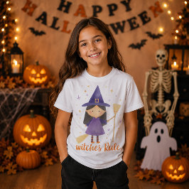 キュートな魔女がハロウィーンを支配する Tシャツ