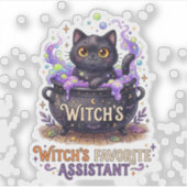キュートな魔女のお気に入りの助手 黒猫 ハロウィン シール (正面)