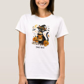 キュートな魔女猫 パンプキンスパイスラテ ハロウィン Tシャツ (正面)