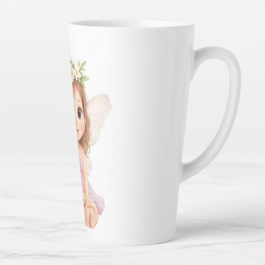 キュートな魔法の花冠ベビーフェアリー カフェラテマグ (右)