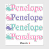 キュートな鯨魚のシンボルカスタムの名パーソナライズされた前 シール (シート)