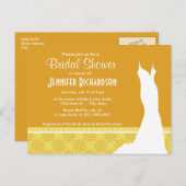 キュートな黄色のオレンジの渦巻き インビテーションポストカード (正面/裏面)