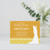 キュートな黄色のオレンジの渦巻き インビテーションポストカード (スタンド正面)