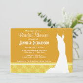 キュートな黄色のオレンジの渦巻き 招待状 (スタンド正面)