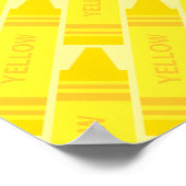 キュートな黄色のクレヨンのパタアートーン ポスター (角)