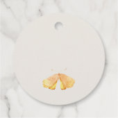 キュートな黄色の庭の葉の蝶結婚の フェイバータグ (裏面)
