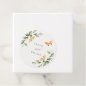 キュートな黄色の庭の葉の蝶結婚の フェイバータグ (インサイチュ)