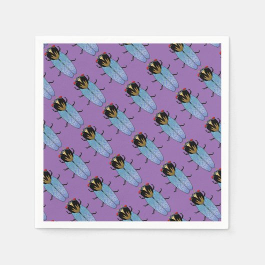 キュートな黒いセミ スタンダードカクテルナプキン (正面)