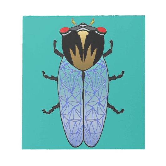 キュートな黒いセミ ノートパッド (正面)