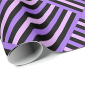 キュートな黒い灰色のパタストライプのーン ラッピングペーパー (ロールコーナー)