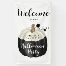 キュートな黒と白のかぼちゃのハロウィンパーティーウェルカム