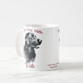 キュートな黒と白「Tea Time with My Lab」 コーヒーマグカップ (正面左)