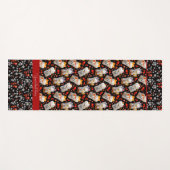 キュートな黒と赤日本ののラッキーキャット ヨガマット (正面(横))