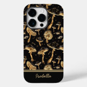 キュートな黒と金のキノコのオーダーメイド Case-Mate iPhoneケース (裏面)