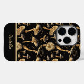 キュートな黒と金のキノコのオーダーメイド Case-Mate iPhoneケース (裏面 (横))