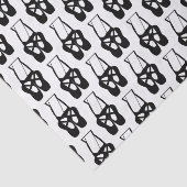 キュートな黒バレエのスリッパとポインテパターン 薄葉紙 (詳細)