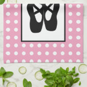 キュートな黒バレエのスリッパ キッチンタオル (折り畳み)