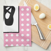 キュートな黒バレエのスリッパ キッチンタオル (四つ折り)