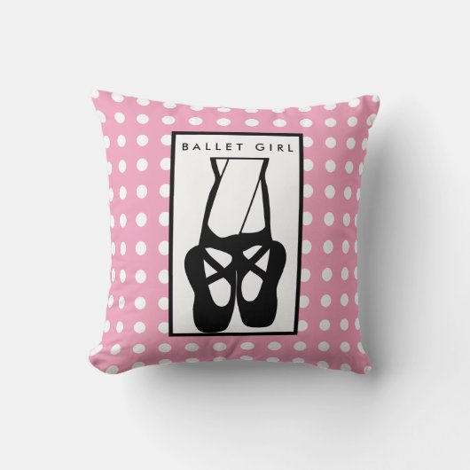 キュートな黒バレエのスリッパ クッション (正面)