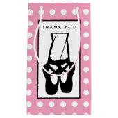 キュートな黒バレエのスリッパ スモールペーパーバッグ (正面)