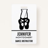 キュートな黒バレエのスリッパ バッジ (裏面)