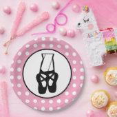 キュートな黒バレエのスリッパ ペーパープレート (パーティー)