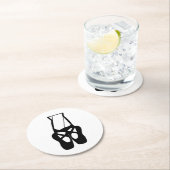 キュートな黒バレエのスリッパ ラウンドペーパーコースター (インサイチュ)